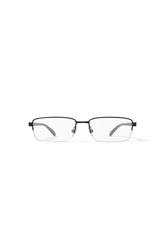 Men's Challenger Rectangular Prescription Eyeglasses with Case, Gray