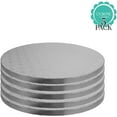 thumbnail image 1 of OCreme Cake Board, Silver Foil Round Cake Circles with Gorgeous Design, Sturdy & Durable 1/2 Thick Cake Drums, Round Cake Boards with 10 Diameter, Pack of 5 Disposable Cake Drums, 1 of 6