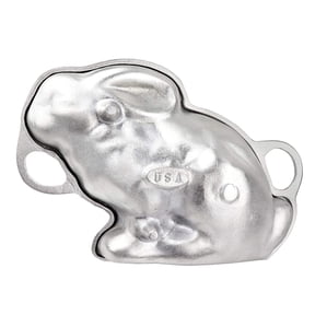 OCreme Easter Bunny 2-Piece Cake Mold, Cast Aluminum 3-D Rabbit Mould