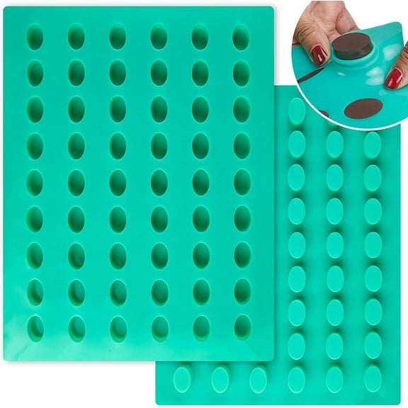 OCreme Oval Candy Tablet Silicone Mold for Chocolate Truffles, Ganache, Jelly, Pralines, and Caramels