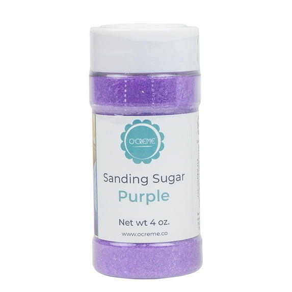 OCreme Sanding Sugar for Cookie or Cupcake Decorations - 4 Ounce, Purple