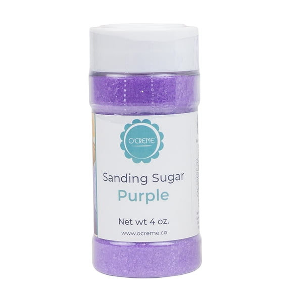 OCreme Sanding Sugar for Cookie or Cupcake Decorations - 4 Ounce, Purple