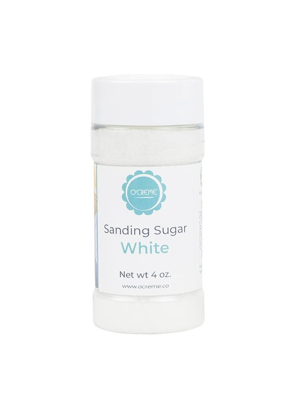 OCreme Sanding Sugar for Cookie or Cupcake Decorations - 4 Ounce, White