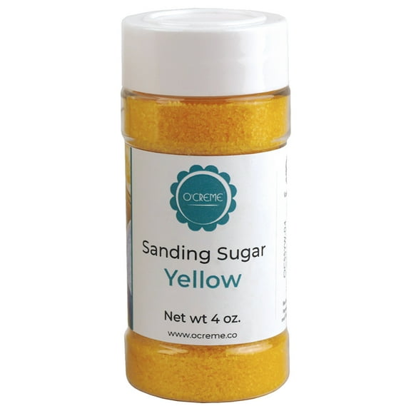 OCreme Sanding Sugar for Cookie or Cupcake Decorations - 4 Ounce, Yellow