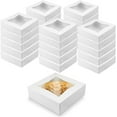 thumbnail image 1 of OCreme White Bakery Boxes with Window 10x10x2.5 in, 25 Pack, Display Pies, Pastries, Cupcakes and Cookies  Paperboard White Kraft Auto-Popup Window Cake Boxes, Pie Pastry Container Carrier, 1 of 5