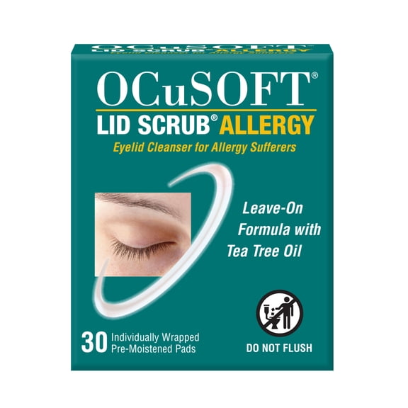 OCuSOFT Lid Scrub Allergy Eyelid Cleanser 30CT