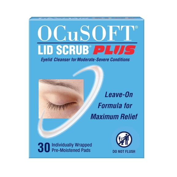 OCuSOFT Lid Scrub Plus Eyelid Cleanser, 30 Count
