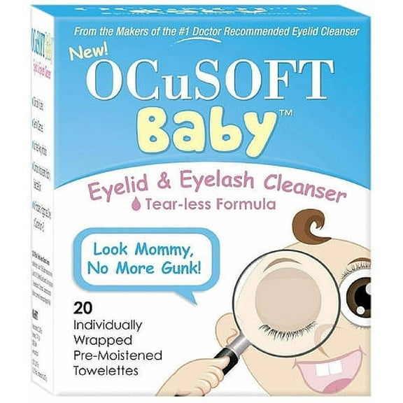 OCuSoft Baby Eyelid Eyelash Pre-Moistened Towelette Cleanser, 20 ct, 3 Pack