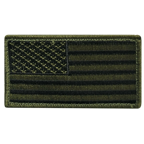 OD/Black American Flag Patch with Hook & Loop Back