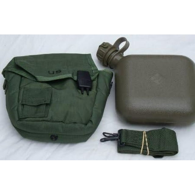 OD Green Military Issue 2 Quart Water Canteen with New issue Carrier