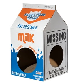 Oodles Multicolored Milk Carton Corrugated Cardboard Indoor Cat House & Condo with Scratching Pad, O/S