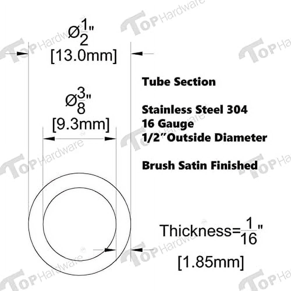 OD (Outside Diameter) Brushed Stainless Steel Tubing 304 Grade 16