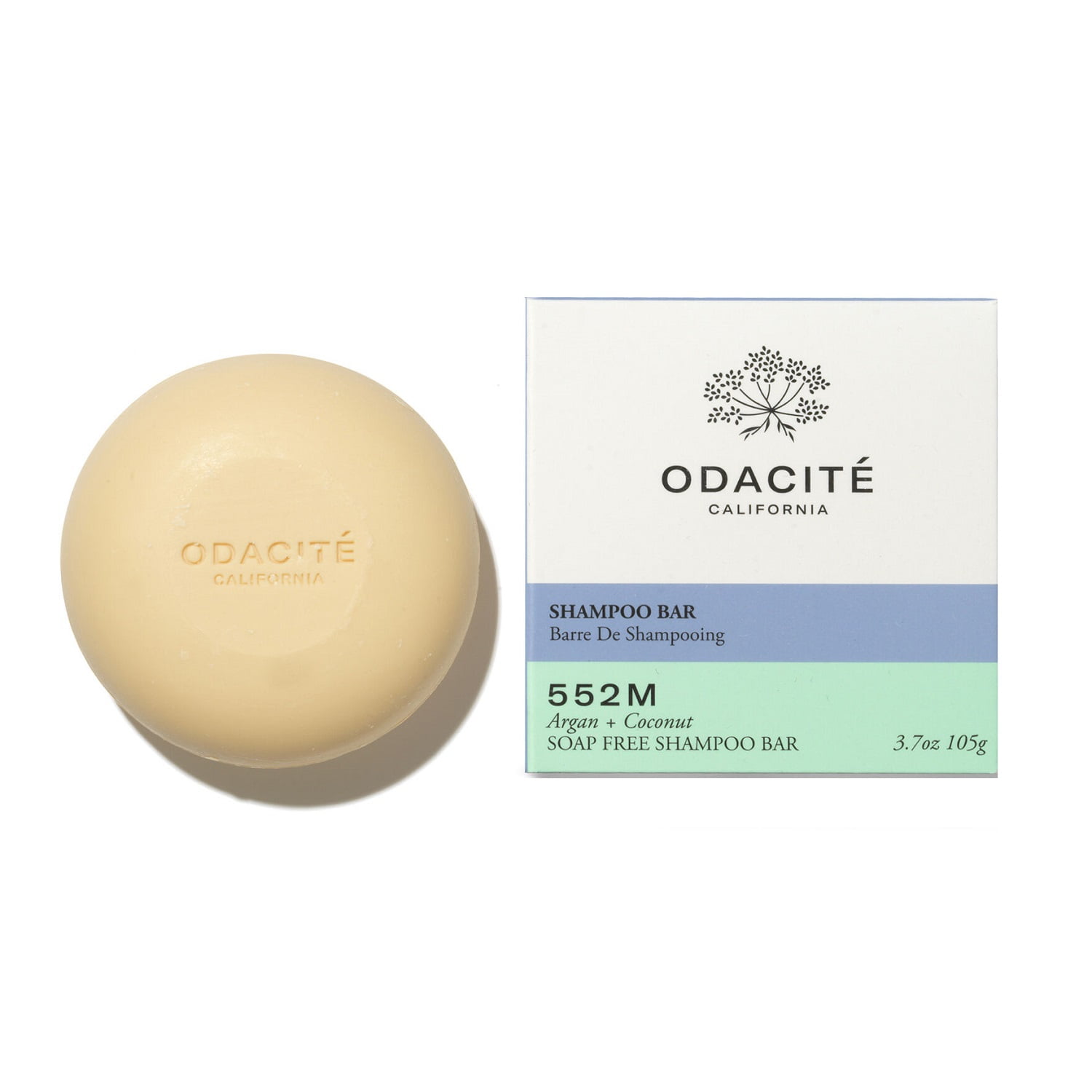 ODACITE Shampoo Bar for Hair Care - Argan & Coconut 552M Natural Soap Bar - Cleansing Shampoo to Hydrate & Moisturize Skin 3.7Oz