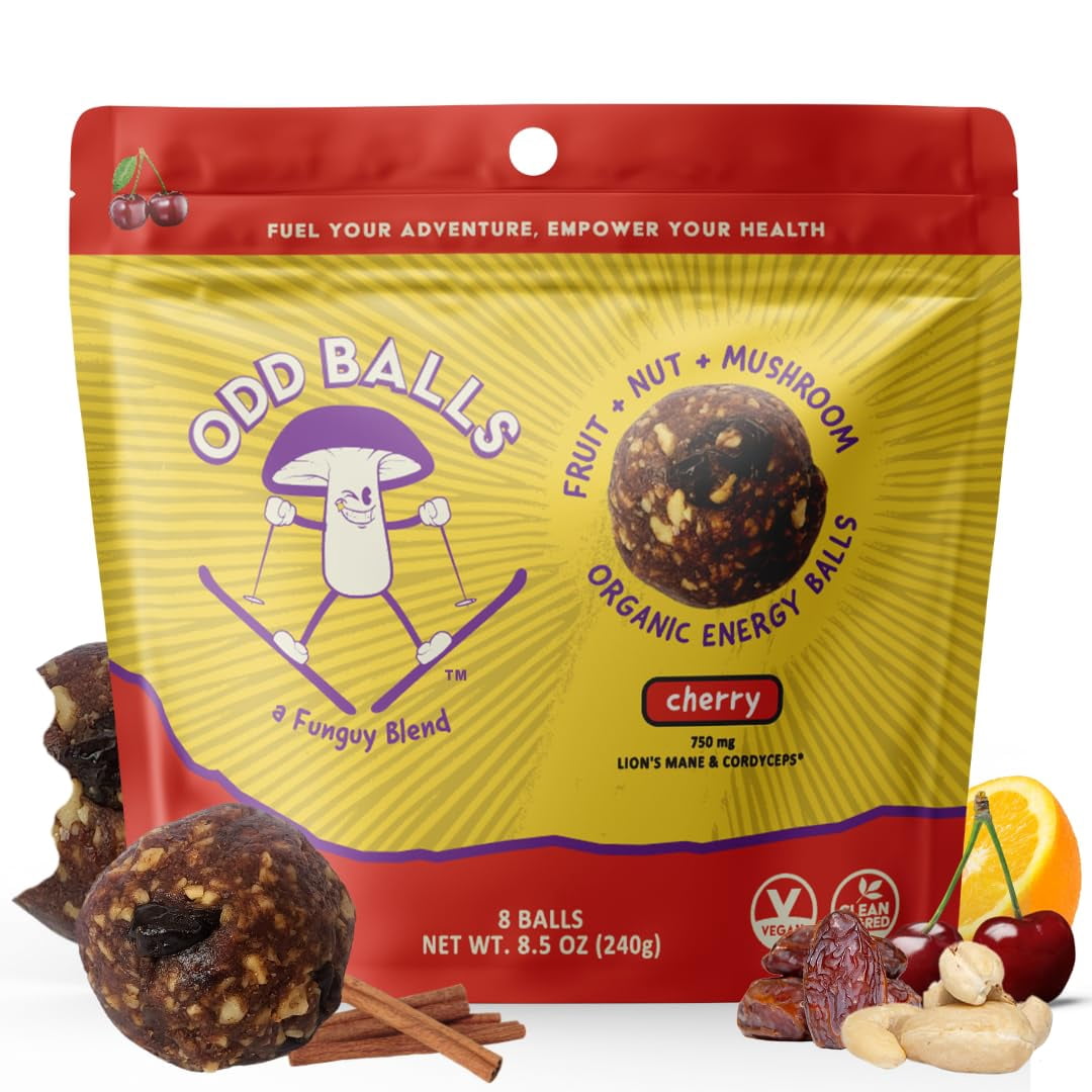 ODD BALLS Organic Energy TMA3 Balls Cherry Superfood Mushroom Gels