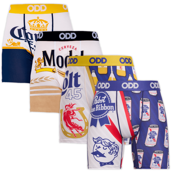 ODD SOX 4-Pack Beer Boxer Briefs, Mens Party Underwear, Size XXL