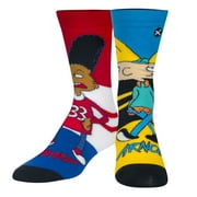 ODD SOX , 90's Nickelodeon Hey Arnold Women Funny Print Crew Socks, Large