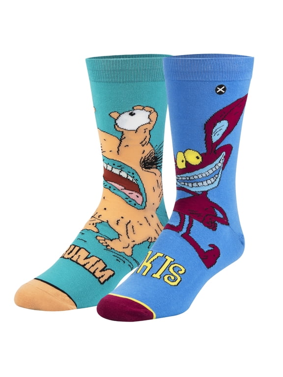 Aaahh Real Monsters Nickelodeon Cartoon Crew Socks, Size Medium