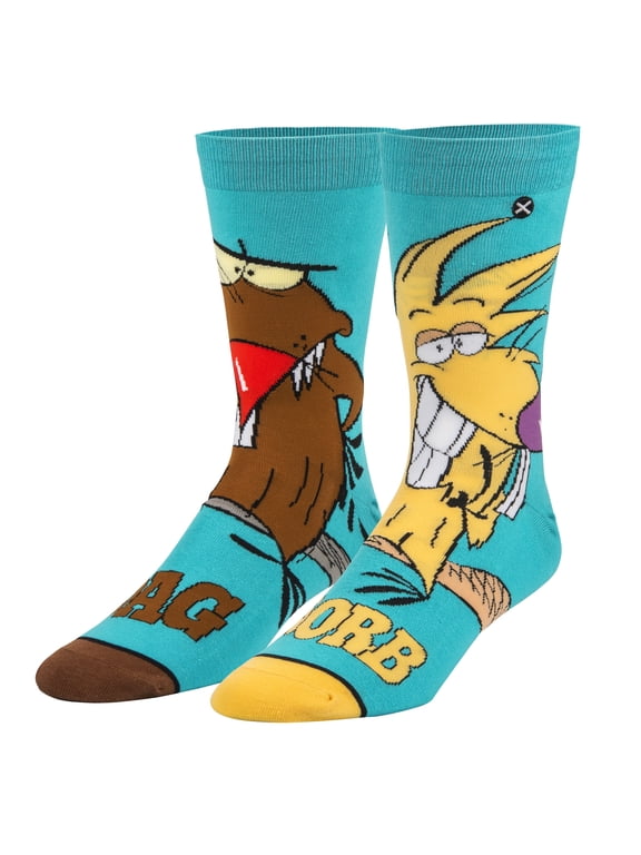 Angry Beavers Nickelodeon Cartoon Retro Crew Socks, Size Medium