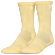 ODD SOX   Basix Tonal Butter Yellow Crew Socks   Medium   Athletic Cotton Blend Everyday Comfort