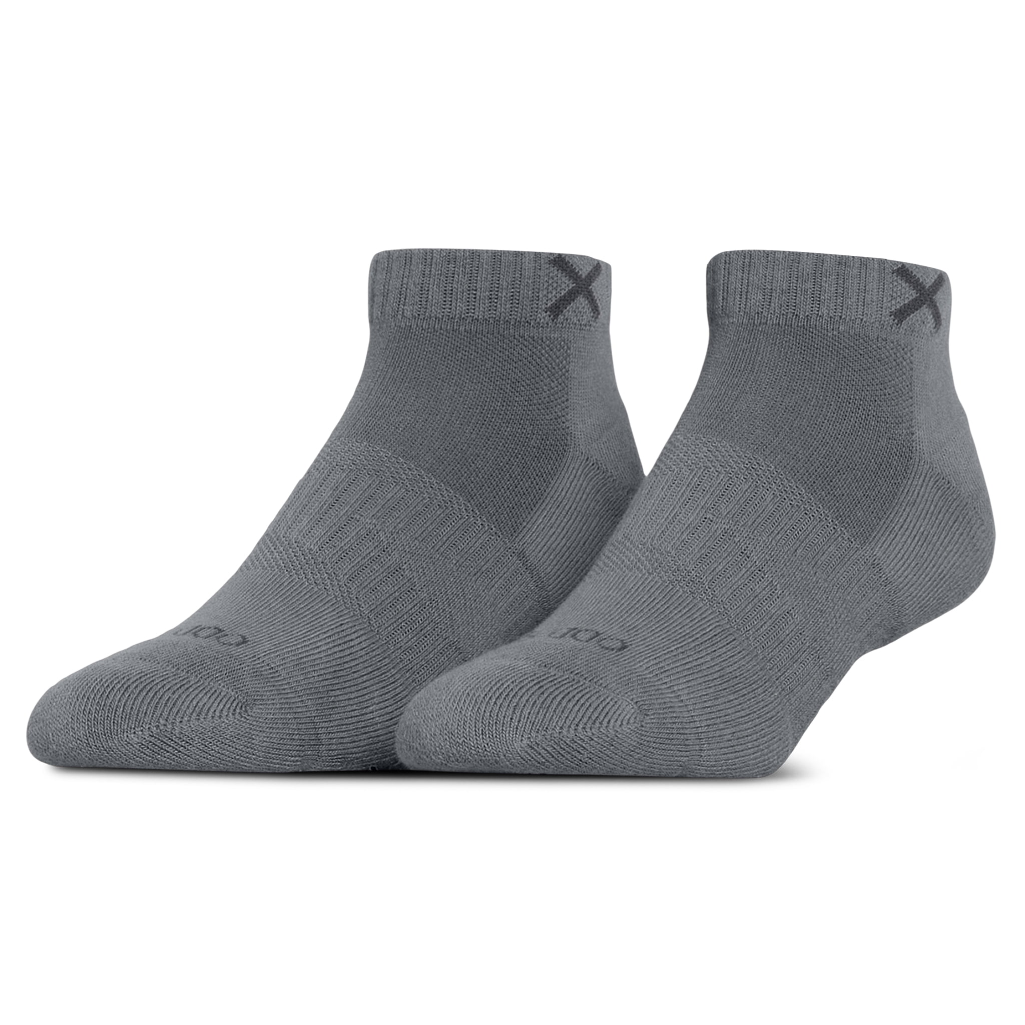 ODD SOX – Basix Tonal Gunmetal Ankle Socks – Large – Soft Cotton Blend Athletic Everyday Socks for