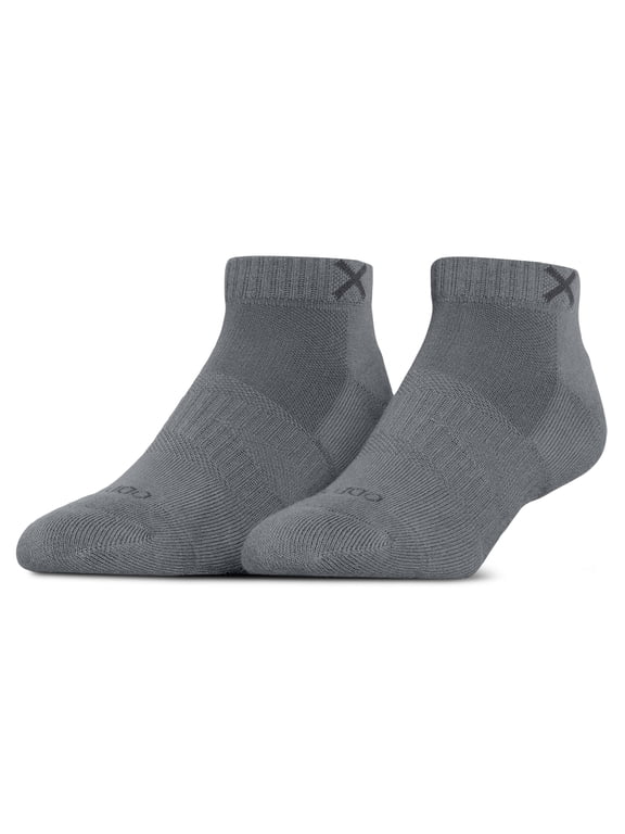 – Basix Tonal Gunmetal Ankle Socks – Large – Soft Cotton Blend Athletic Everyday Socks for