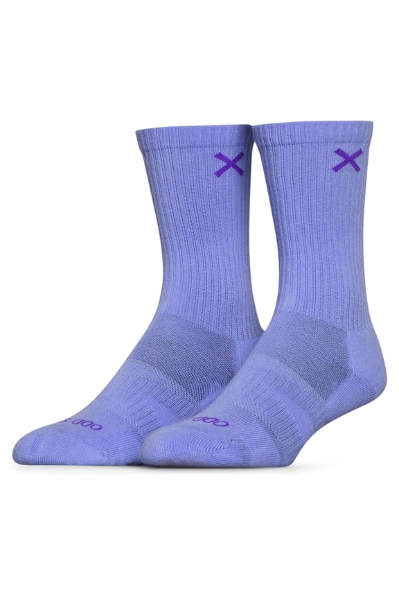 – Basix Tonal Lavender Purple Crew Socks – Medium – Athletic Cotton Blend Everyday Comfort
