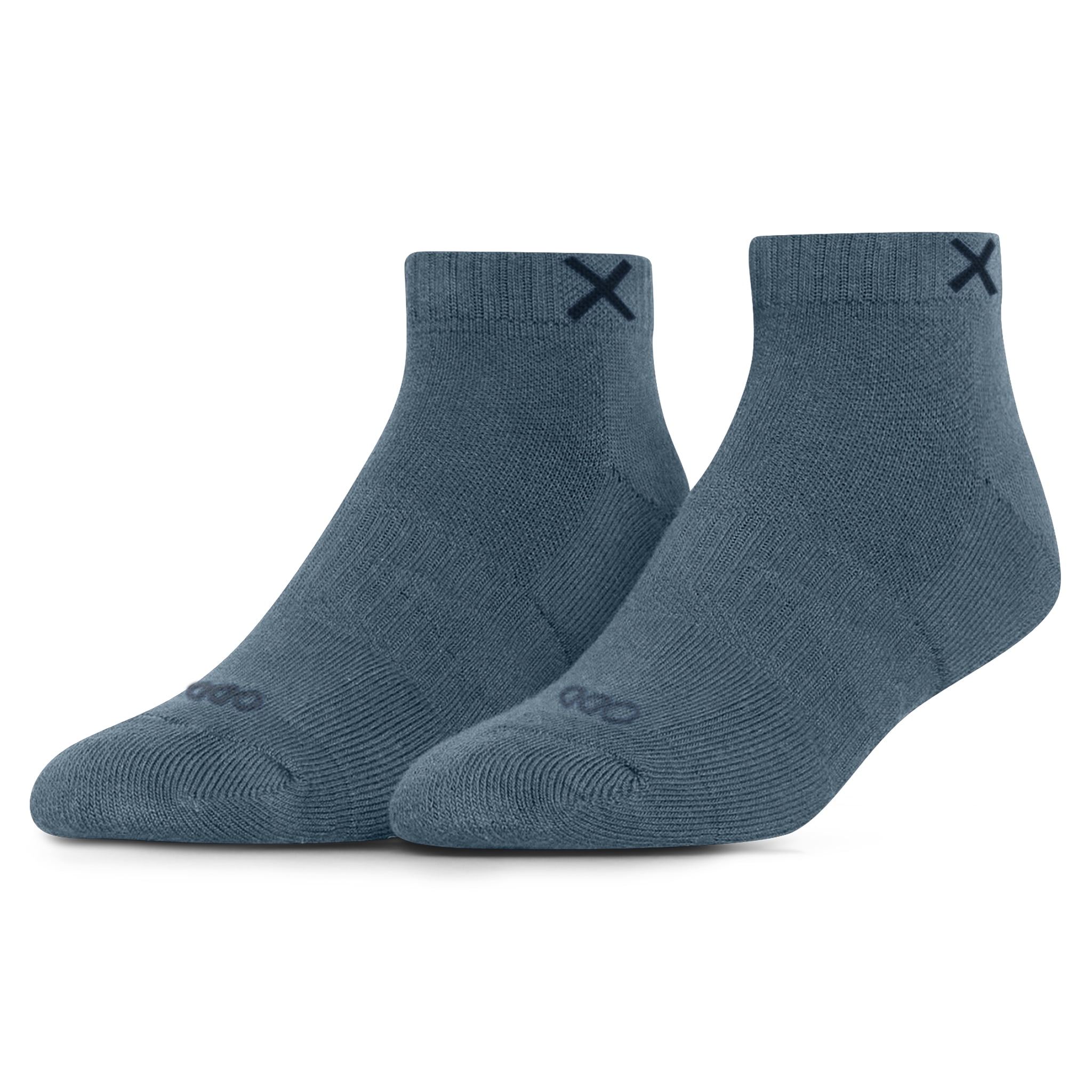 ODD SOX – Basix Tonal Light Navy Blue Ankle Socks – Large – Soft Cotton Blend Athletic Everyday