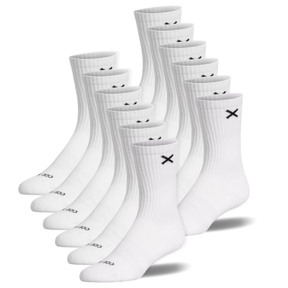ODD SOX Basix Men’s Crew Socks – White 12-Pack | Premium Comfort Everyday Essentials, Luxurious