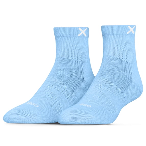 ODD SOX – Basix Tonal Sky Blue Quarter Socks – Medium – Athletic Cotton Blend Everyday Comfort Socks