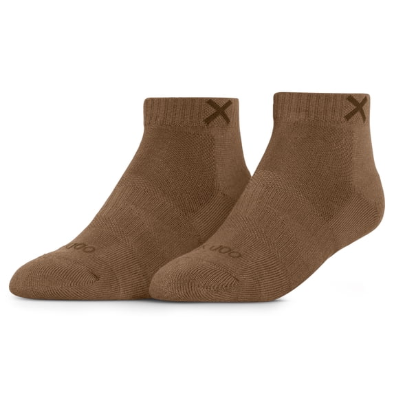 ODD SOX – Basix Tonal Cool Brown Ankle Socks – Medium – Athletic Cotton Blend Everyday Comfort Socks