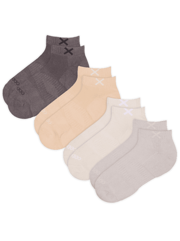 – Basix Tonal Neutral 4-Pack Ankle Socks – Large – Soft Cotton Blend Athletic Everyday Value