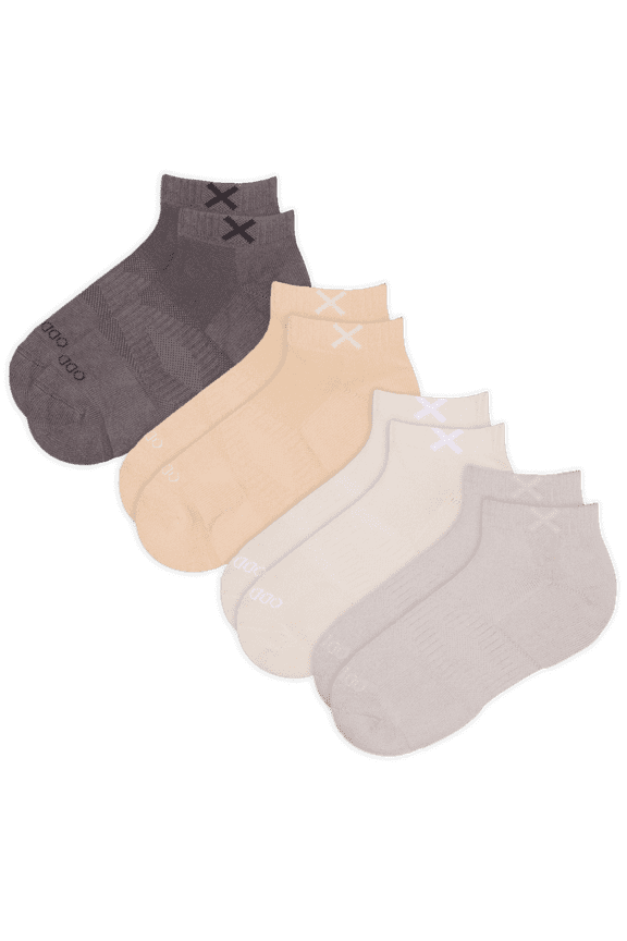 – Basix Tonal Neutral 4-Pack Ankle Socks – Large – Soft Cotton Blend Athletic Everyday Value