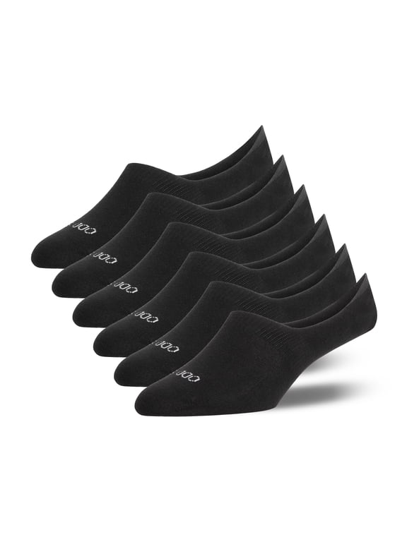 Basix Women’s No Show Socks – Black 6-Pack | Everyday Invisible Comfort, Durable Cotton