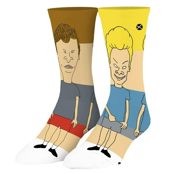 Odd Sox – Beavis and Butt-Head 360 – Funny 90s Cartoon Crew Socks for Men & Women – Retro MTV Gift