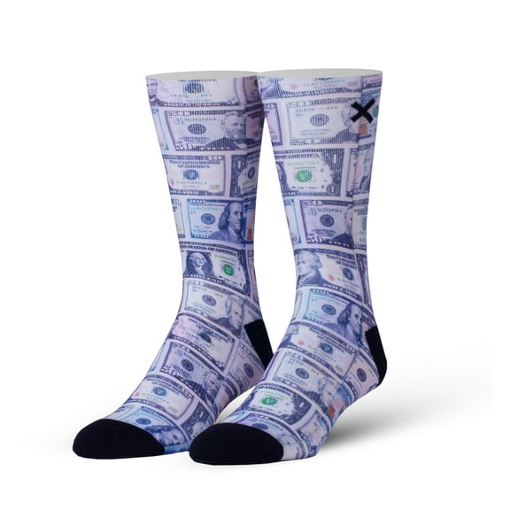 ODD SOX, Cash Money, Assorted Bills, Novelty Crew Socks, Fun Cool Silly