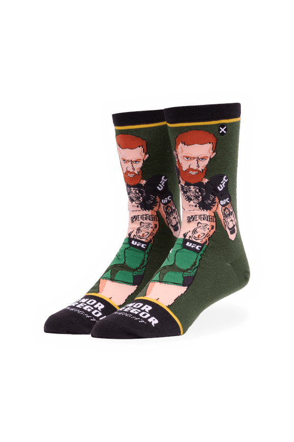 Conor McGregor Crew Socks UFC Fighter Novelty Apparel Size Large Comfy Cotton Blend Fun Gift