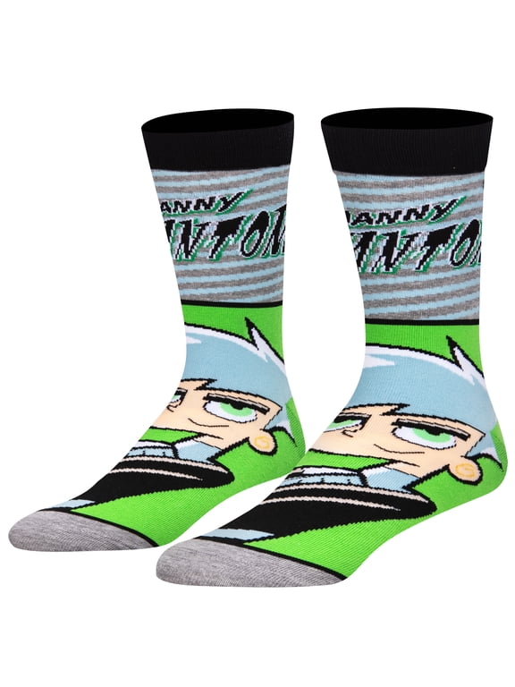 Danny Phantom Big Head Nickelodeon Cartoon Crew Socks, Size Large