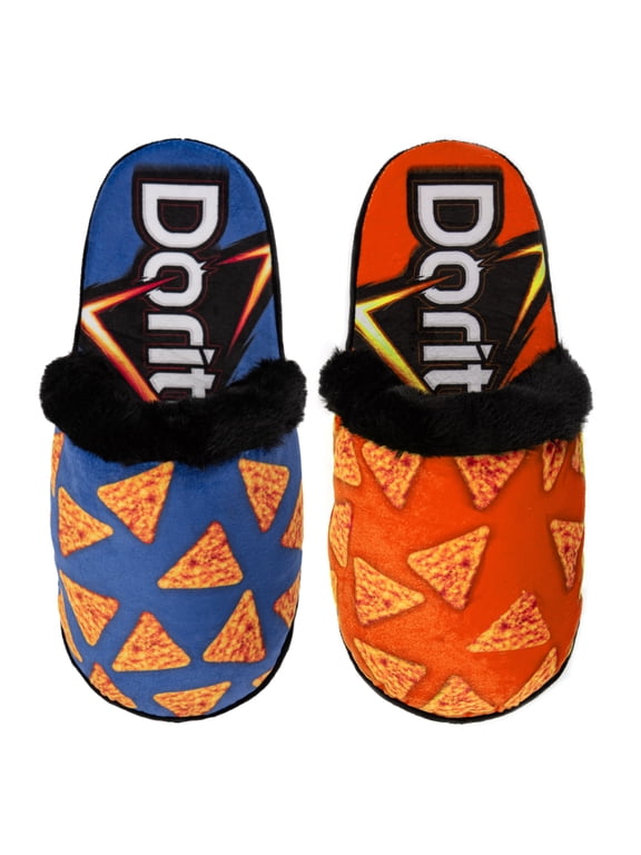 – Doritos – Plush Indoor Novelty Slippers – Cozy Fuzzy Slides – Unisex Large – Fun Gift