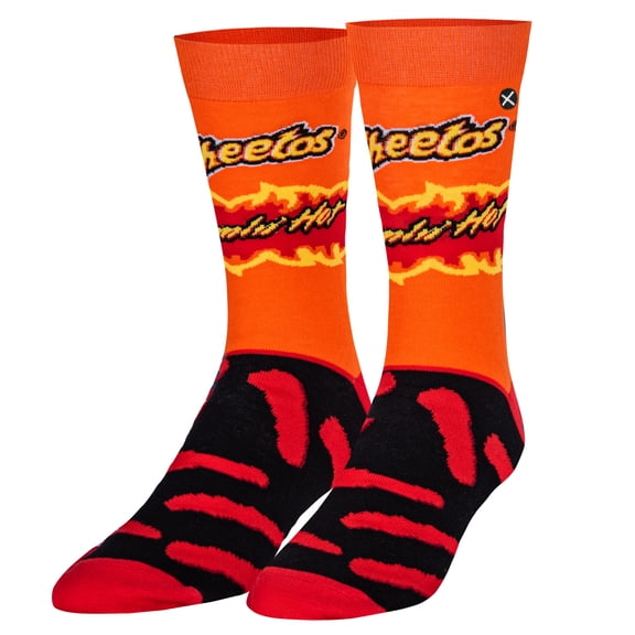 ODD SOX Flamin Hot Cheetos Frito Lay Snack Foodie Crew Socks, Size Large