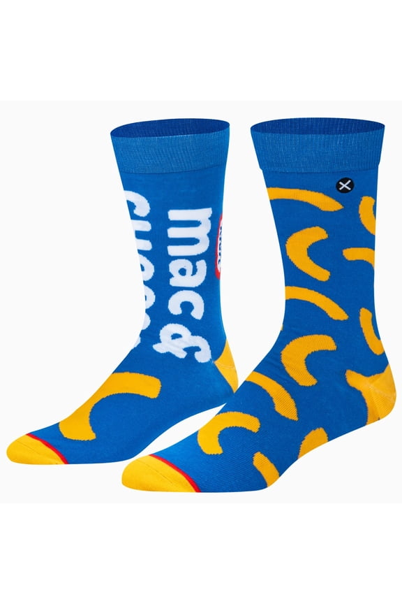 , Funny Crew Socks, Kraft Mac & Cheese, Adult Large 8-12