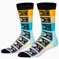 thumbnail image 1 of Odd Sox – Monopoly Money Crew Socks – Colorful Cash Bill Print Novelty Socks – Cotton Blend – Large, 1 of 6