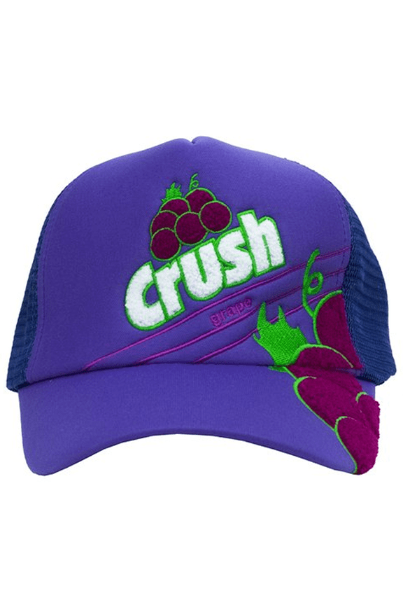 -Grape Crush Trucker Hat-Purple Snapback Cap, Mesh Back, One Size Adjustable