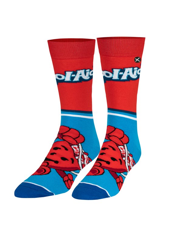 Kool Aid Half Stripe Drink Crew Socks, Size Large