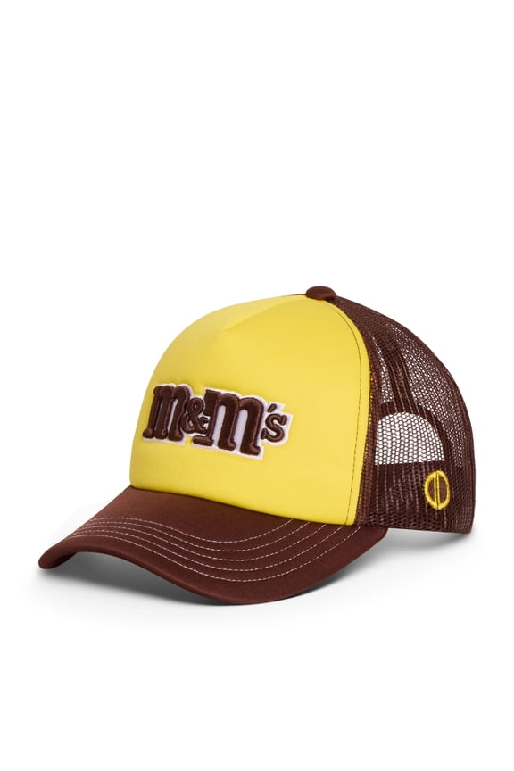 – M&M’S Trucker Hat – Classic Mesh Snapback Cap – Officially Licensed Candy Logo –