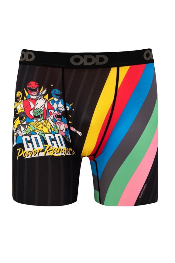 Men's Boxer Brief, Go Go Power Rangers, Fun Novelty Underwear, Small