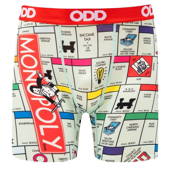 ODD SOX – Monopoly Boxer Briefs – Men’s Large (36–38 Waist) – Classic Board Game Pattern – Funny
