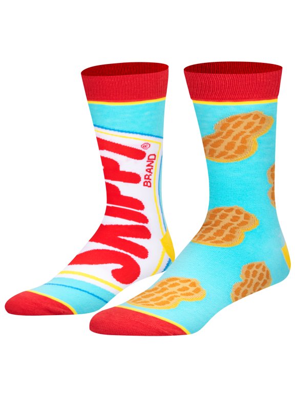 Skippy Peanut Butter Snack Foodie Crew Socks, Size Large