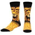 thumbnail image 1 of ODD SOX – Lion Face Animal Novelty Crew Socks – Gender Neutral  Size Large – Comfy Cotton Blend –, 1 of 6