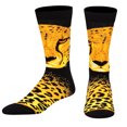 thumbnail image 1 of ODD SOX – Cheetah Face Animal Novelty Crew Socks – Unisex Size Large – Comfy Cotton Blend – Fast, 1 of 6