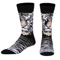 thumbnail image 1 of ODD SOX – White Bengal Tiger Animal Novelty Crew Socks – Unisex Size Large – Comfy Cotton Blend –, 1 of 6